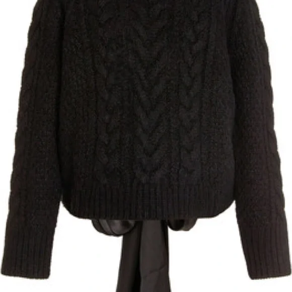 Cecilie Bahnsen Geneva Open Back Chunky Knit Sweater Black - Picture 5 of 5